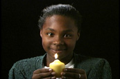 Larissa holding the light in "Child to Child"